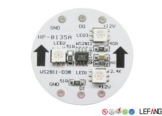 2 Layer LED PCB Board Aluminum Pcb Circular White Solder Mask For LED Singal Lighting