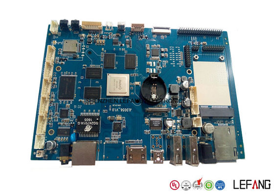 LF - HASL 94V0 Turnkey Pcb Manufacturing HD LCD Circuit Board Blue Solder