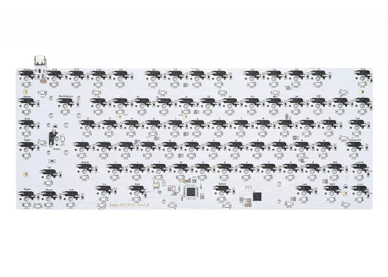 Custom 0.1mm Line Spacing PCB Keyboard met witte silkscreen printing