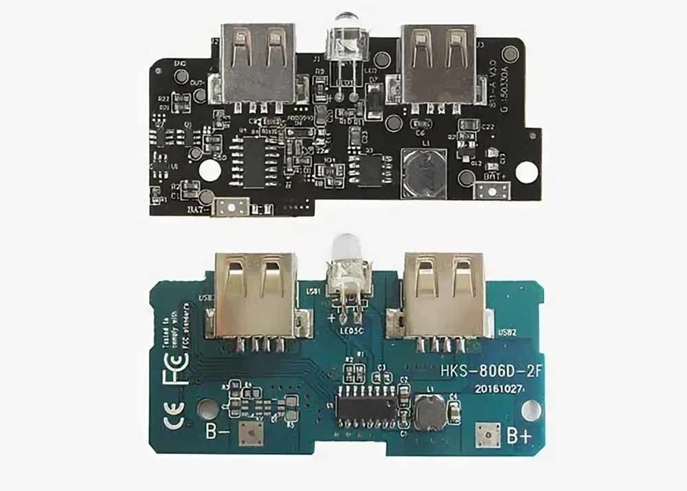OEM 0.5oz Prototype Circuit Board Assembly 5V 2A Power Bank Charger Module 2A Dual USB 0.8mm
