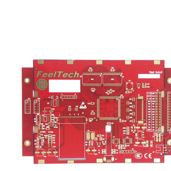 Customized HDI Printed Circuit Board Assembly Automotive Electronics Red Pcb Board