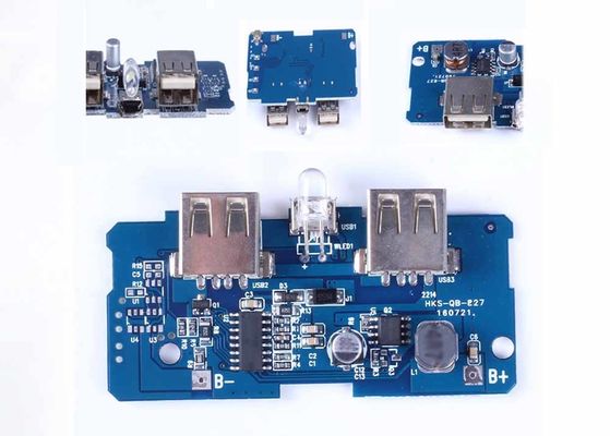 OEM 0.5oz प्रोटोटाइप सर्किट बोर्ड असेंबली 5V 2A पावर बैंक चार्जर मॉड्यूल 2A डुअल USB 0.8mm