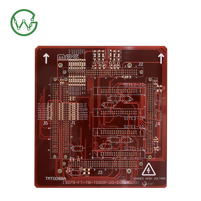 Красное HDI PCB изготовление 4-20 слоев Счет 0,2-3,2 мм толщина платы